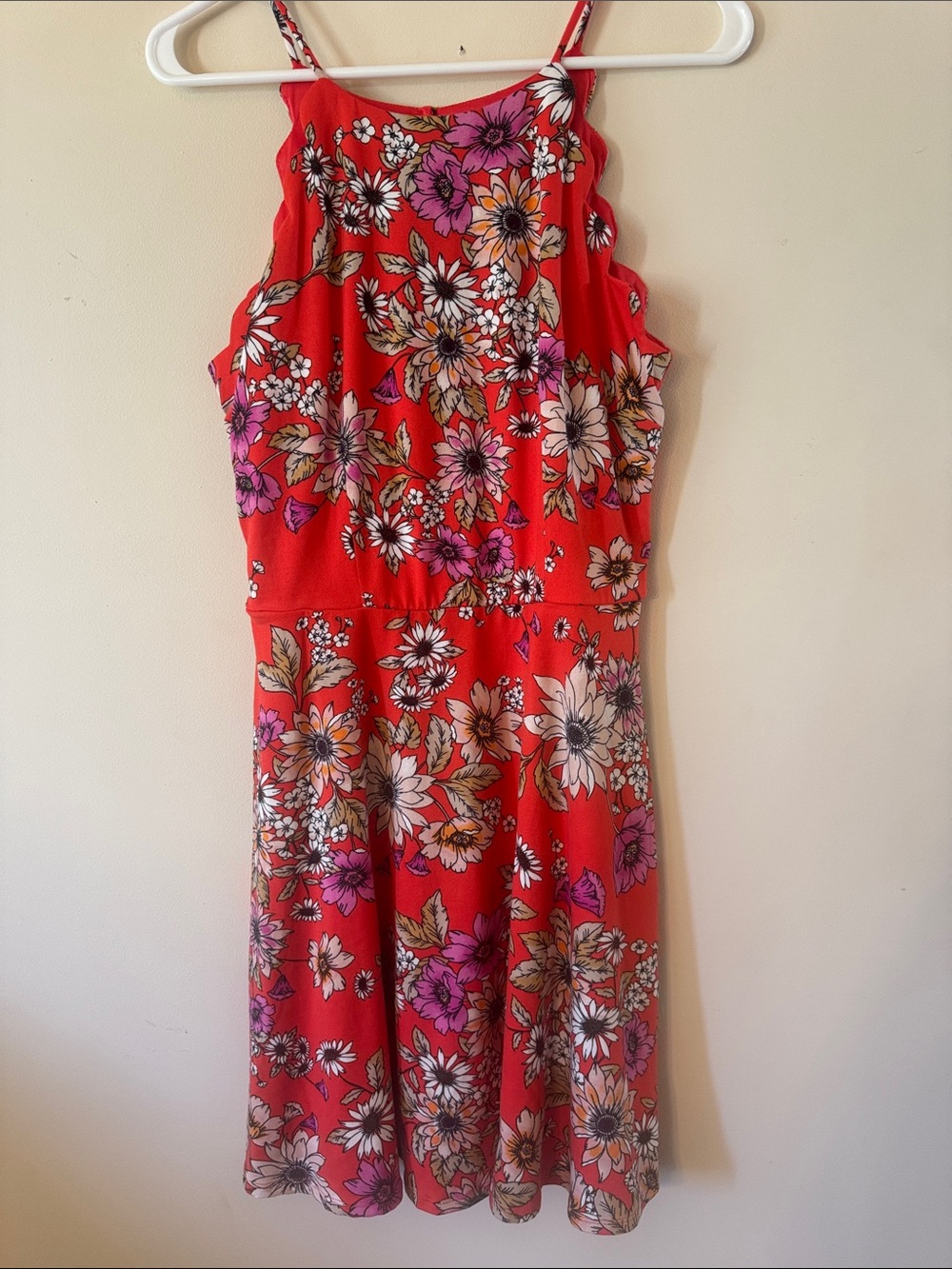 The General Good Red Floral Maxi Dress with Spaghetti Straps